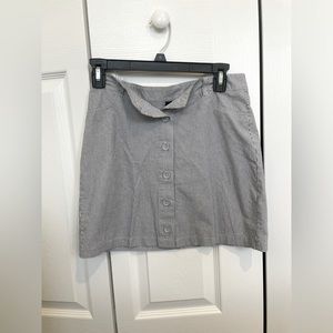 Forever 21 Blue and White Striped Button-Up Mini Skirt